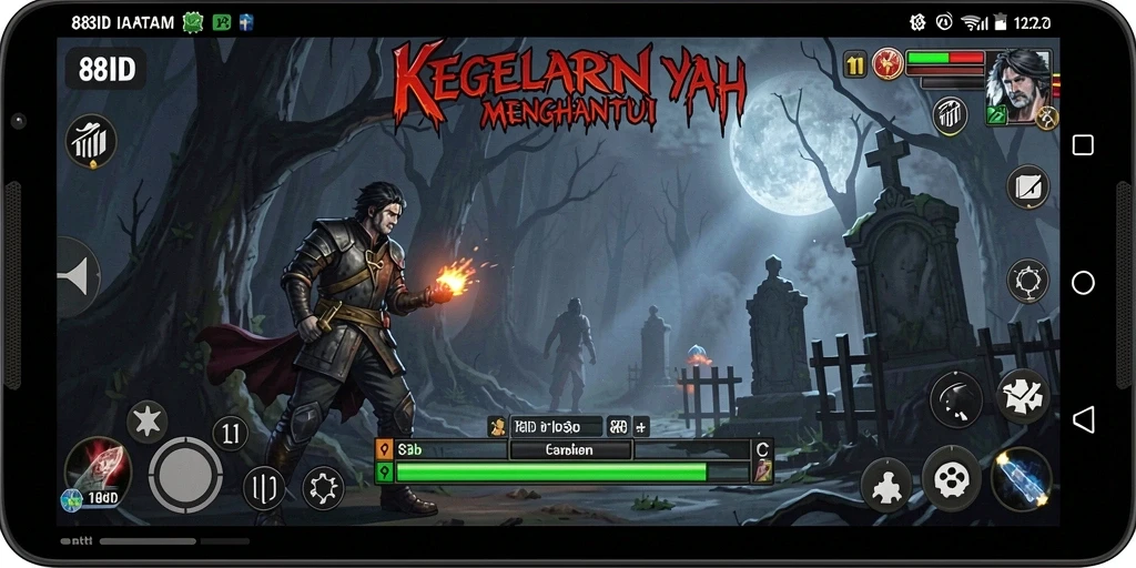 Screenshot gameplay 88ID menunjukkan suasana Horror yang mencekam.