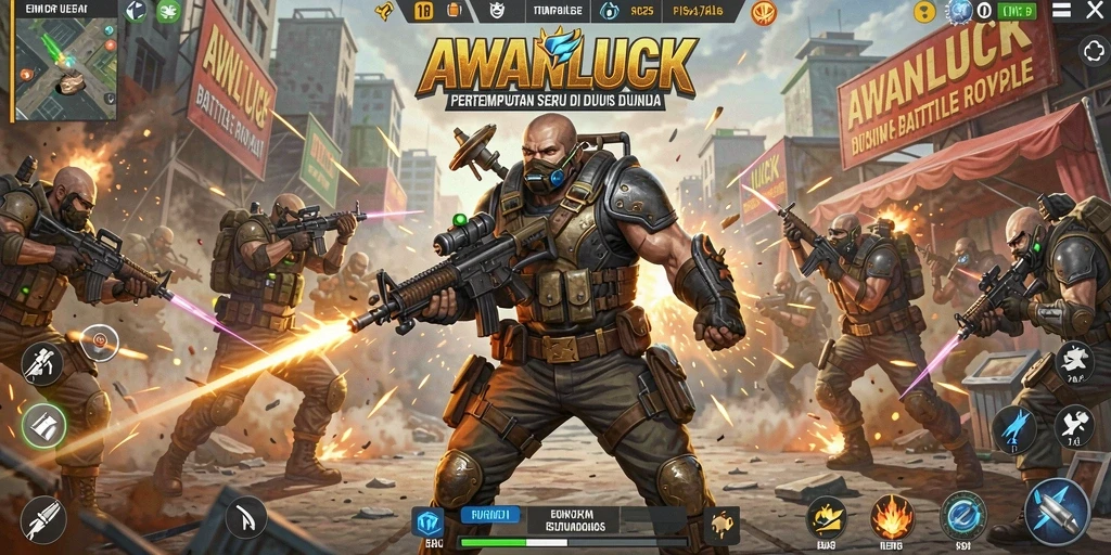 Tampilan mendebarkan dari pertempuran seru di AWANLUCK.