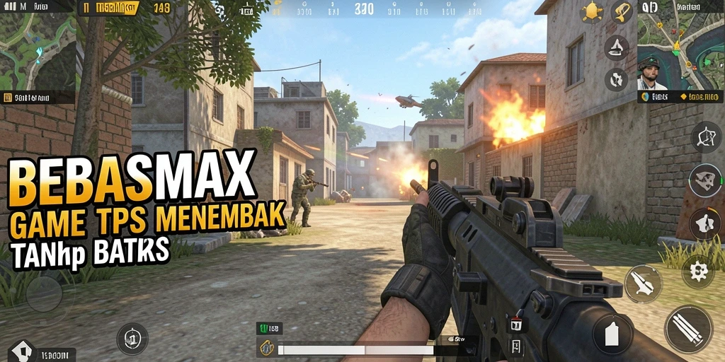 Screenshot gameplay BEBASMAX menampilkan aksi mendebarkan dalam pertempuran TPS.