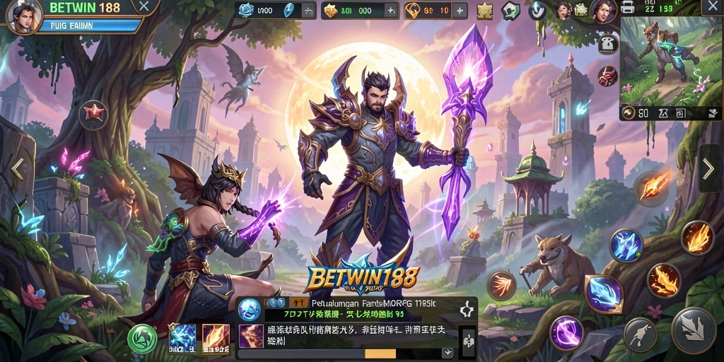Tampilan gameplay seru dalam pertarungan MMORPG di BETWIN188.