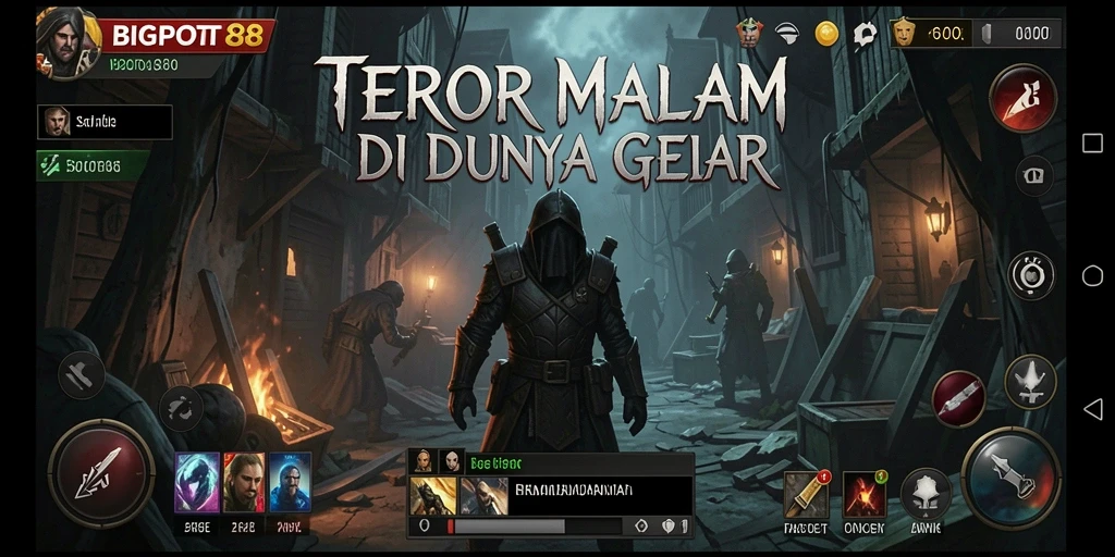 Tampilan gameplay mencekam dari BIGPOT88 dengan suasana gelap dan makhluk menyeramkan.