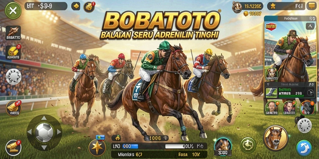 Screenshot gameplay BOBATOTO menampilkan aksi balapan yang mengasyikkan.