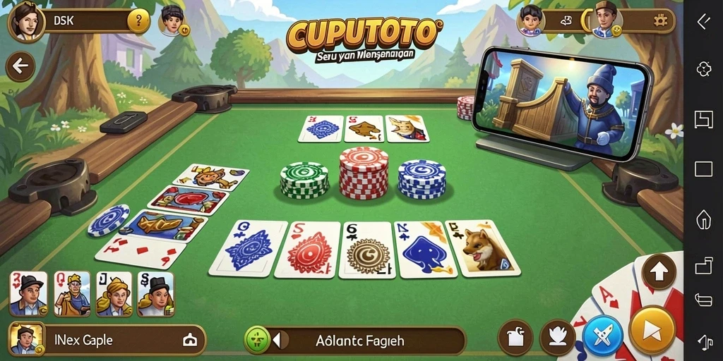 Screenshot CUPUTOTO menampilkan gameplay Gaple yang seru dan interaktif.