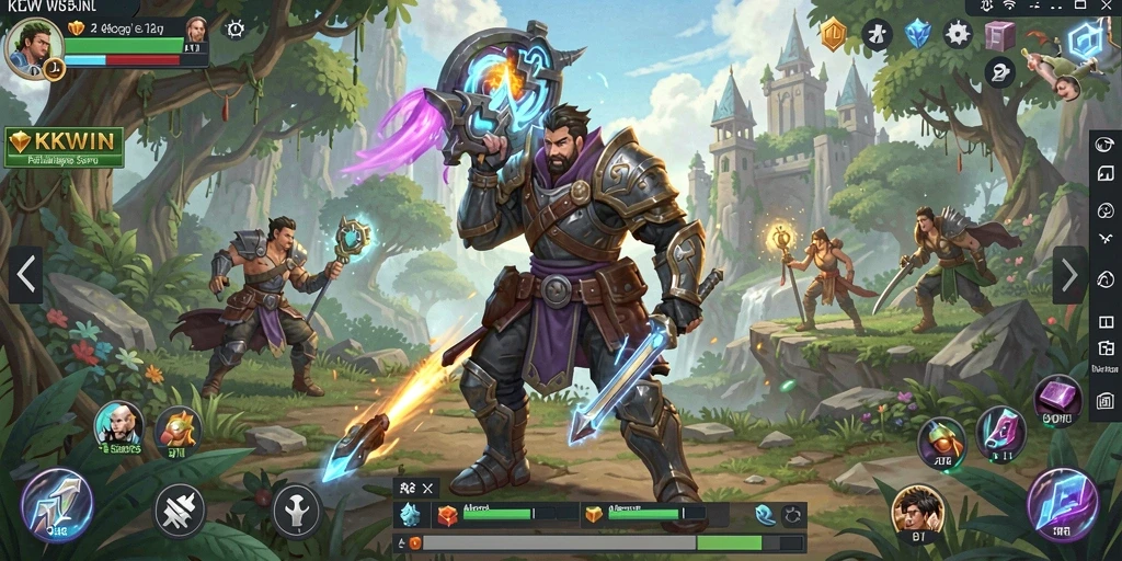 Tampilan gameplay seru di dunia KKWIN yang luas dan penuh tantangan.