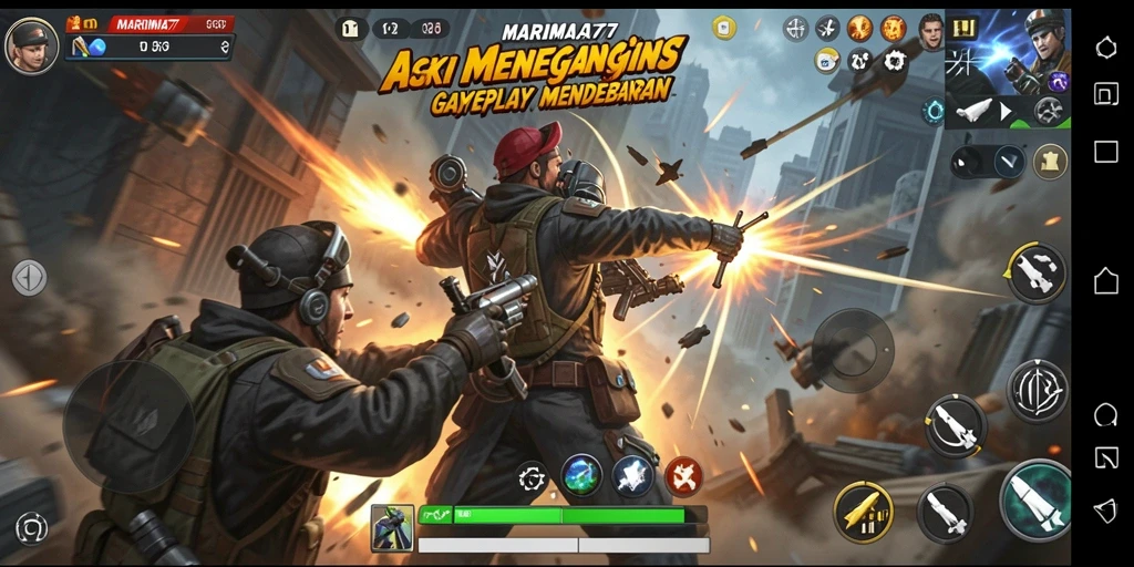 Tampilan aksi mendebarkan dalam gameplay MARIMA77.
