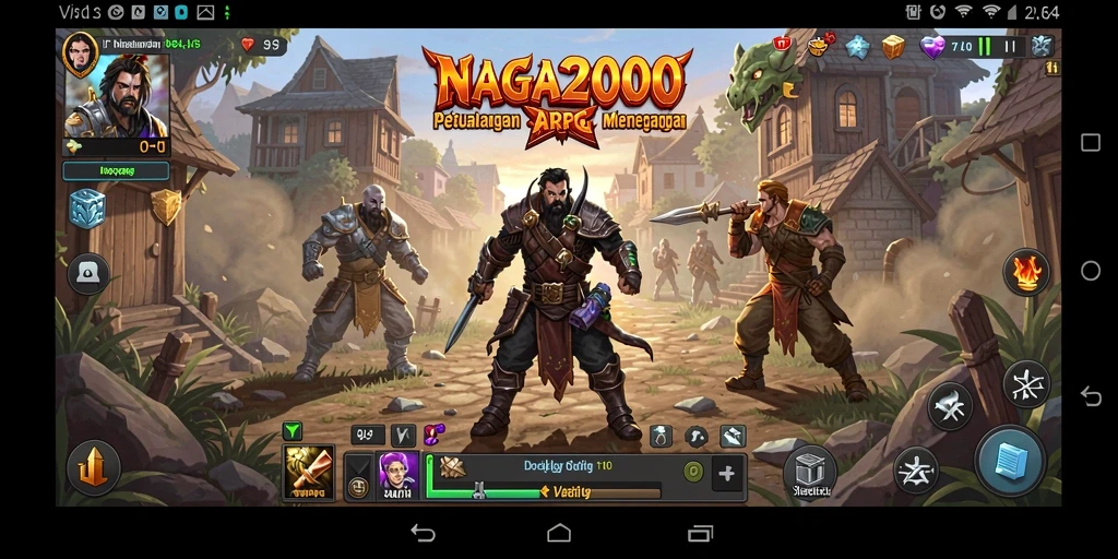 Tampilan gameplay NAGA2000 dengan pertarungan ARPG yang mendebarkan.