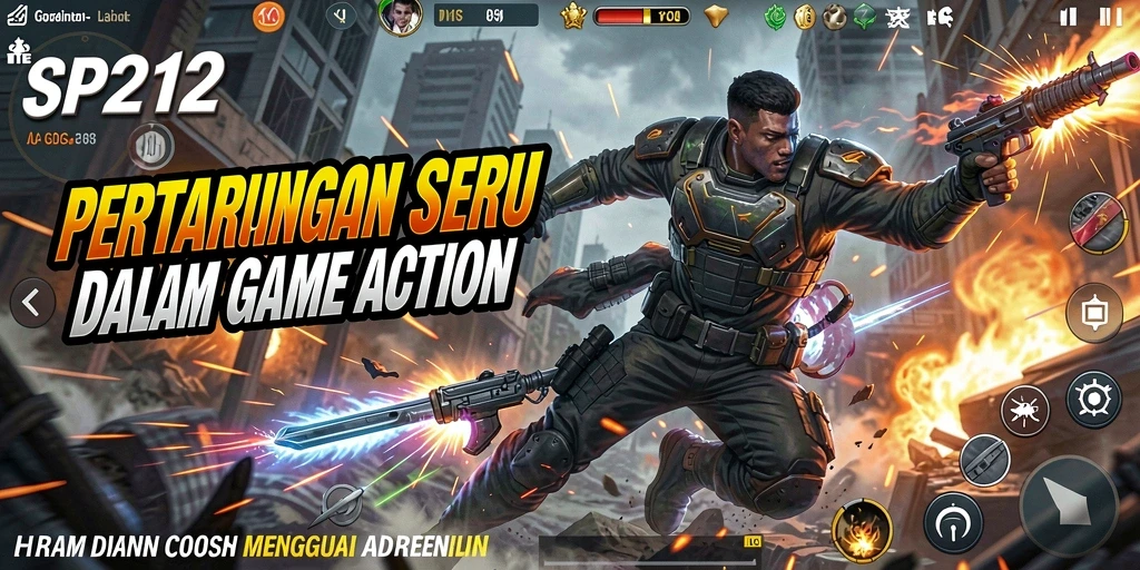 Screenshot utama SP212 menunjukkan aksi pertarungan yang intens dan mendebarkan.