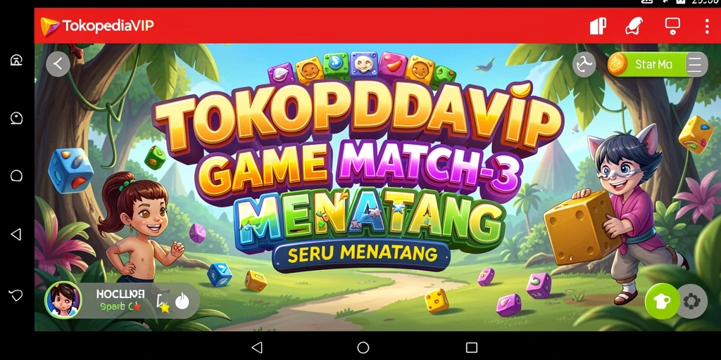 Gameplay TOKOPEDIAVIP yang menarik dengan tantangan Match-3.