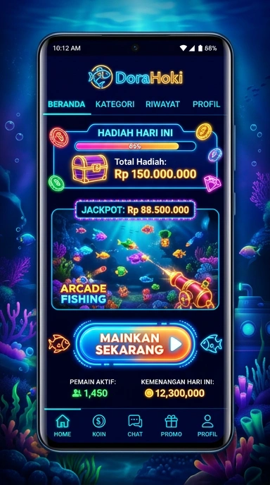 Tampilan awal aplikasi dorahoki yang menarik.